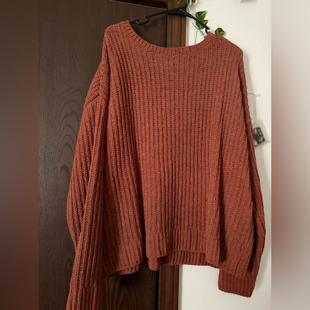 Time and Tru Women's Rust Crew Neck Sweater